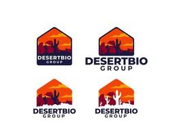 illustrazione vettoriale del concetto di logo della casa del bioma del deserto