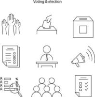 icona di elezione e votazione isolata su sfondo bianco dalla raccolta politica. elezione e votazione icona trendy e moderna elezione e voto simbolo per logo, web, app, ui. vettore