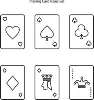 icona di carte da gioco isolato su priorità bassa bianca. carte da gioco icona linea sottile contorno carte da gioco lineari simbolo per logo, web, app, ui. carte da gioco icona semplice segno. vettore