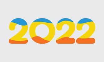 design creativo a colori per il nuovo anno 2022 vettore