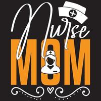 design della maglietta della mamma infermiera vettore