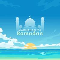 banner design islamico per celebrare il mese del ramadan. vettore