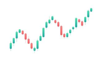 visualizzazione delle quotazioni di borsa. grafico discendente. grafico a candela su sfondo bianco. operazioni di investimento in borsa. vettore