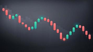 il grafico tende a scendere. visualizzazione delle quotazioni di borsa. candeliere su sfondo bianco. negoziazione di investimenti nel mercato azionario. illustrazione vettoriale. vettore