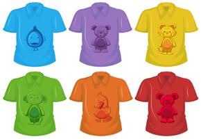 Set di diverse t-shirt vettore