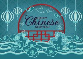 vettore di sfondo orientale per banner d'arte del capodanno cinese
