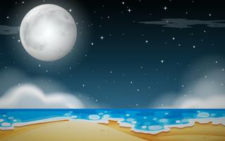 Una scena da spiaggia notturna vettore