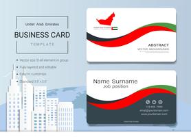 Modello di progettazione di carta di nome astratto business dei UAE. vettore