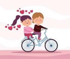 coppia di amanti in bicicletta vettore