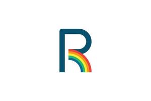 lettera r logo arcobaleno colorato disegno vettoriale grafica