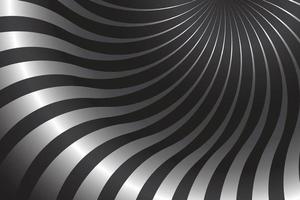 modello di sfondo con effetto metallico, forma della linea rotonda del tunnel a strisce, grafica vettoriale di copertina con design monocromatico