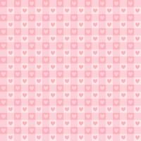 San Valentino amore bello. plaid scozzese di san valentino. cuori sulla gabbia scozzese. motivo scozzese in gabbia rosa e bianca. sfondo a scacchi scozzese. struttura del tessuto senza cuciture. illustrazione vettoriale. vettore