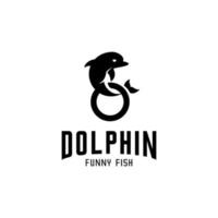 vettore del logo del delfino nero
