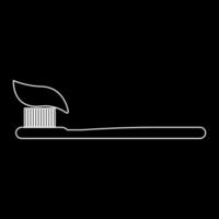 icona di dentifricio e pennello contorno bianco vettore