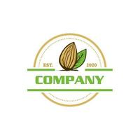 logo della fattoria di mandorle, logo alimentare vettore