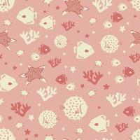 vettore carino pesce oceano icone illustrazione ripetizione senza soluzione di continuità modello bambini moda casa cucina stampa tessuto tessile grafica digitale