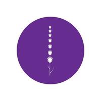 design piatto di vettore di logo di fiori di lavanda fresca