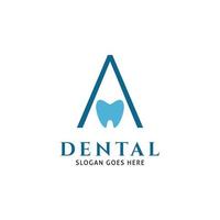lettera iniziale un modello di progettazione del logo dentale vettore