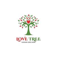 amore albero logo modello design vettore