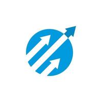 logo finanziario, freccia su logo aziendale vettore