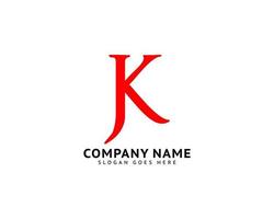 lettera iniziale jk logo modello design vettore