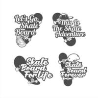 logo skateboard set disegno vettoriale