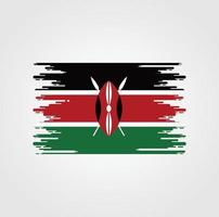 bandiera del kenya con design in stile pennello acquerello vettore