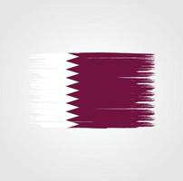 bandiera del qatar con stile pennello vettore