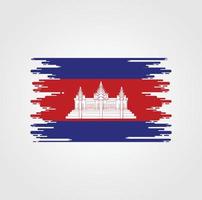 bandiera cambogiana con design in stile pennello acquerello vettore