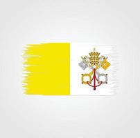 bandiera del vaticano con stile pennello vettore