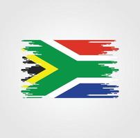 bandiera del sud africa con design in stile pennello acquerello vettore