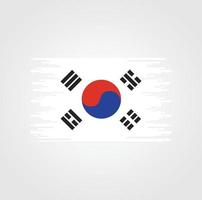 bandiera della corea del sud con design in stile pennello acquerello vettore