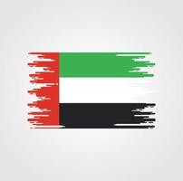 bandiera degli emirati arabi uniti con design in stile pennello acquerello vettore