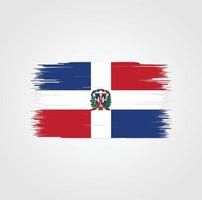 bandiera della repubblica dominicana con stile pennello vettore