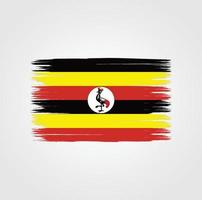 bandiera dell'uganda con stile pennello vettore