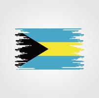 bandiera delle Bahamas con design in stile pennello acquerello vettore