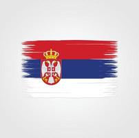 bandiera della serbia con stile pennello vettore
