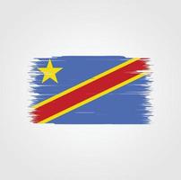 bandiera della repubblica del congo con stile pennello vettore