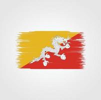 bandiera del bhutan con stile pennello vettore