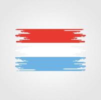 bandiera del lussemburgo con design in stile pennello acquerello vettore