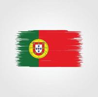 bandiera del Portogallo con stile pennello vettore