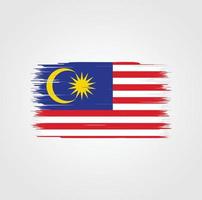 bandiera malese con stile pennello vettore