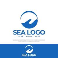 logo illustrazione astratto sole e mare icona, simbolo, modello di progettazione vettore