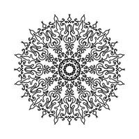 motivo circolare a forma di mandala per henné, mehndi, tatuaggio, decorazione. ornamento decorativo in stile etnico orientale. pagina del libro da colorare. vettore