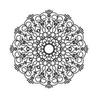 motivo circolare a forma di mandala per henné, mehndi, tatuaggio, decorazione. ornamento decorativo in stile etnico orientale. pagina del libro da colorare. vettore