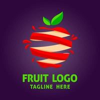 modello astratto di logo della mela. design vettoriale piatto per negozio biologico, negozio di cibo sano e caffetteria.