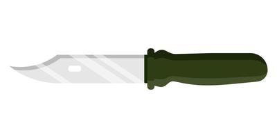 coltello a baionetta tattico dell'esercito con manico verde. attrezzature turistiche per il campeggio e il turismo. concetto militare. vettore