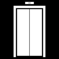 icona di colore bianco delle porte dell'ascensore. vettore