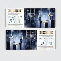 buono regalo crema viso idratante per la vendita annuale o la vendita del festival. bottiglia maschera crema argento e oro isolata su sfondo di particelle glitterate. banner pubblicitari cosmetici aggraziati, illustrazione. vettore