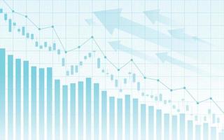 grafico del mercato azionario finanziario sul trading di investimenti in borsa, punto rialzista, punto ribassista. tendenza del grafico per l'idea imprenditoriale e tutto il design dell'opera d'arte. illustrazione vettoriale. vettore